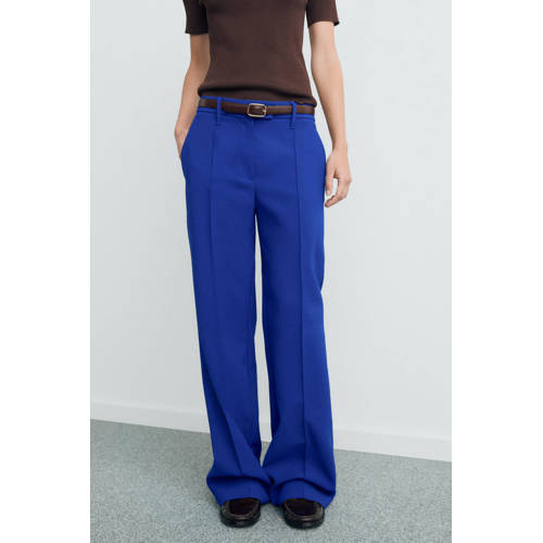 Mango regular waist pantalon blauw afbeelding