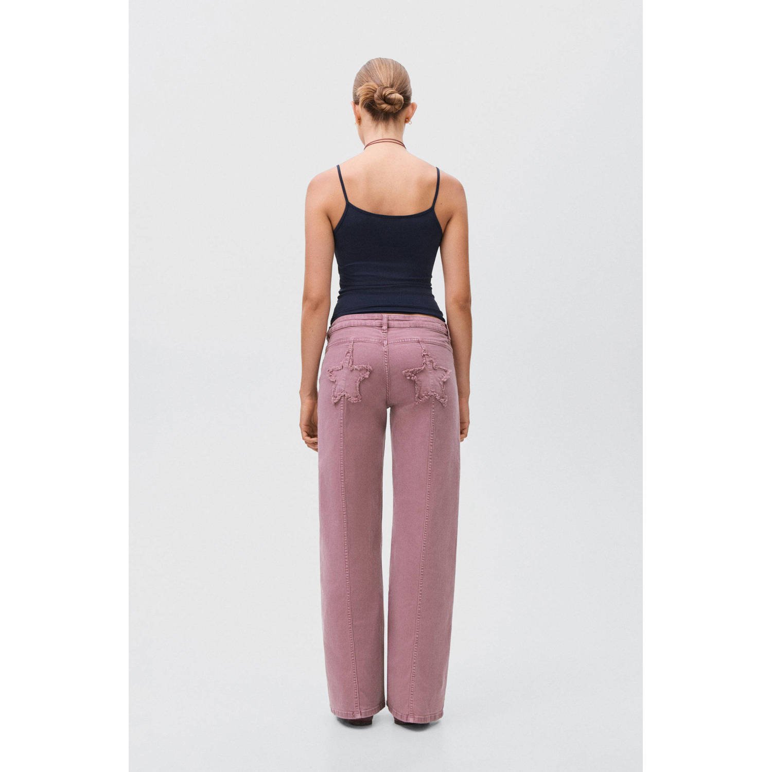 MANGO TEEN low waist straight leg jeans oudroze