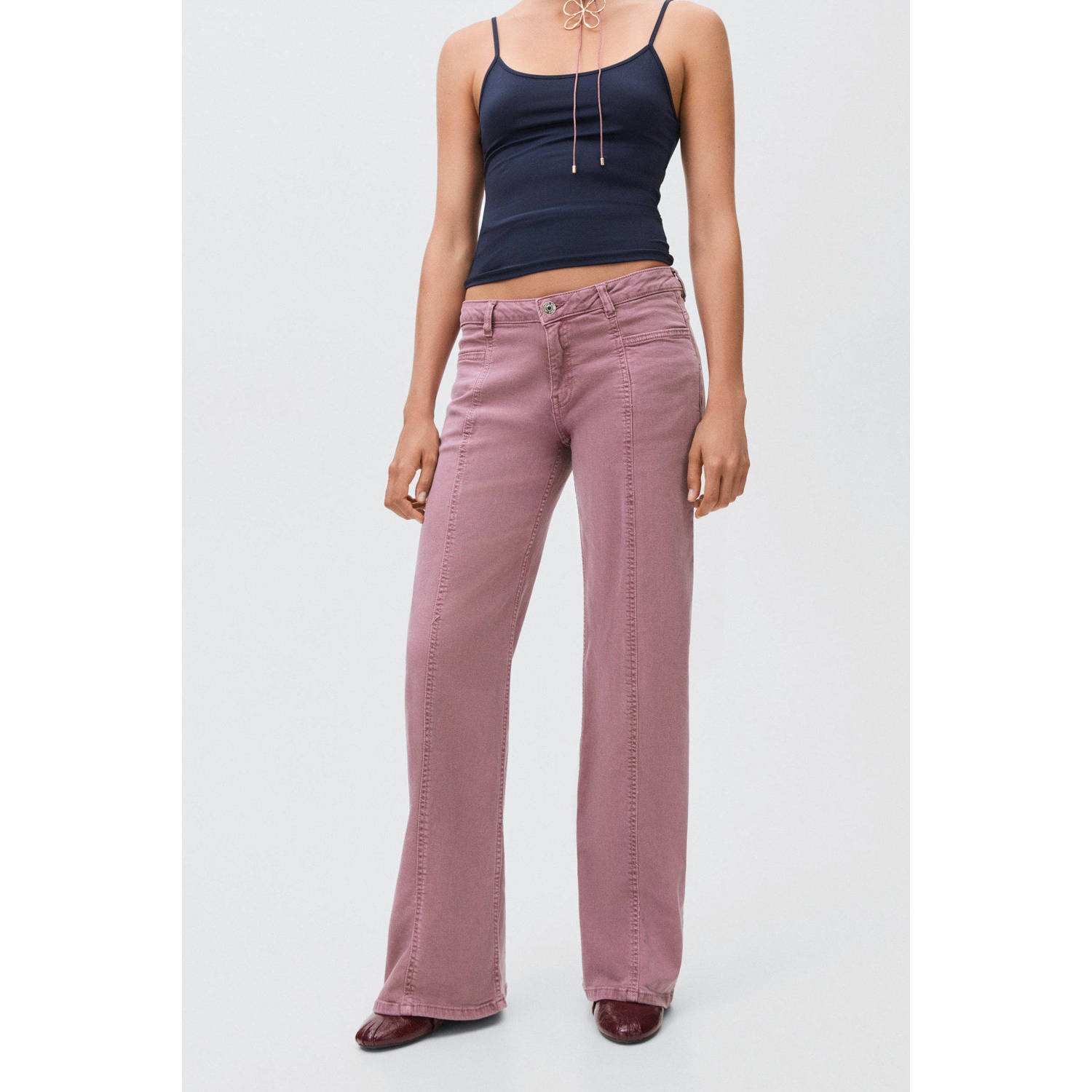 MANGO TEEN low waist straight leg jeans oudroze