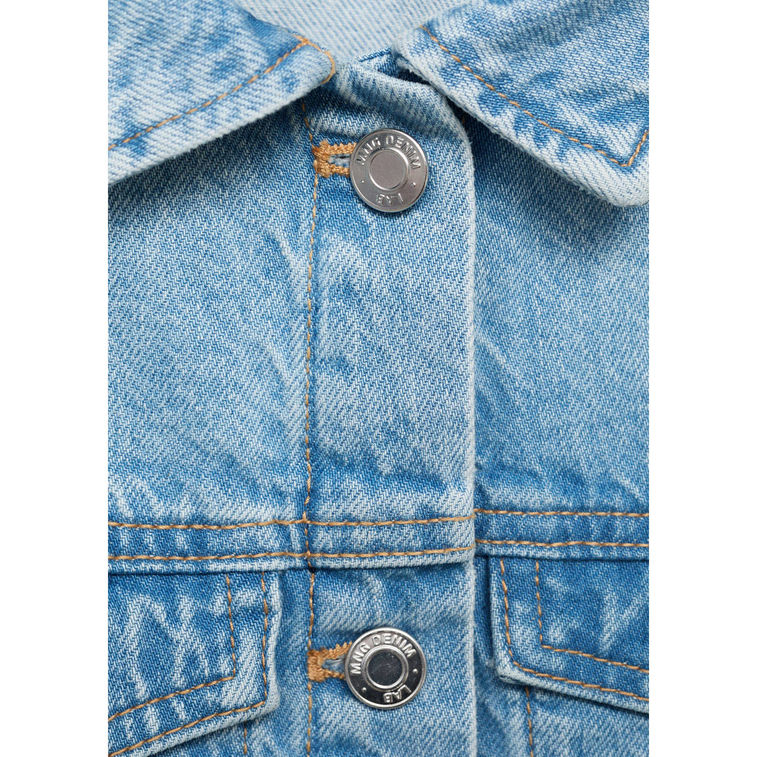 Mango Kids denim spijkerjurk light blue denim