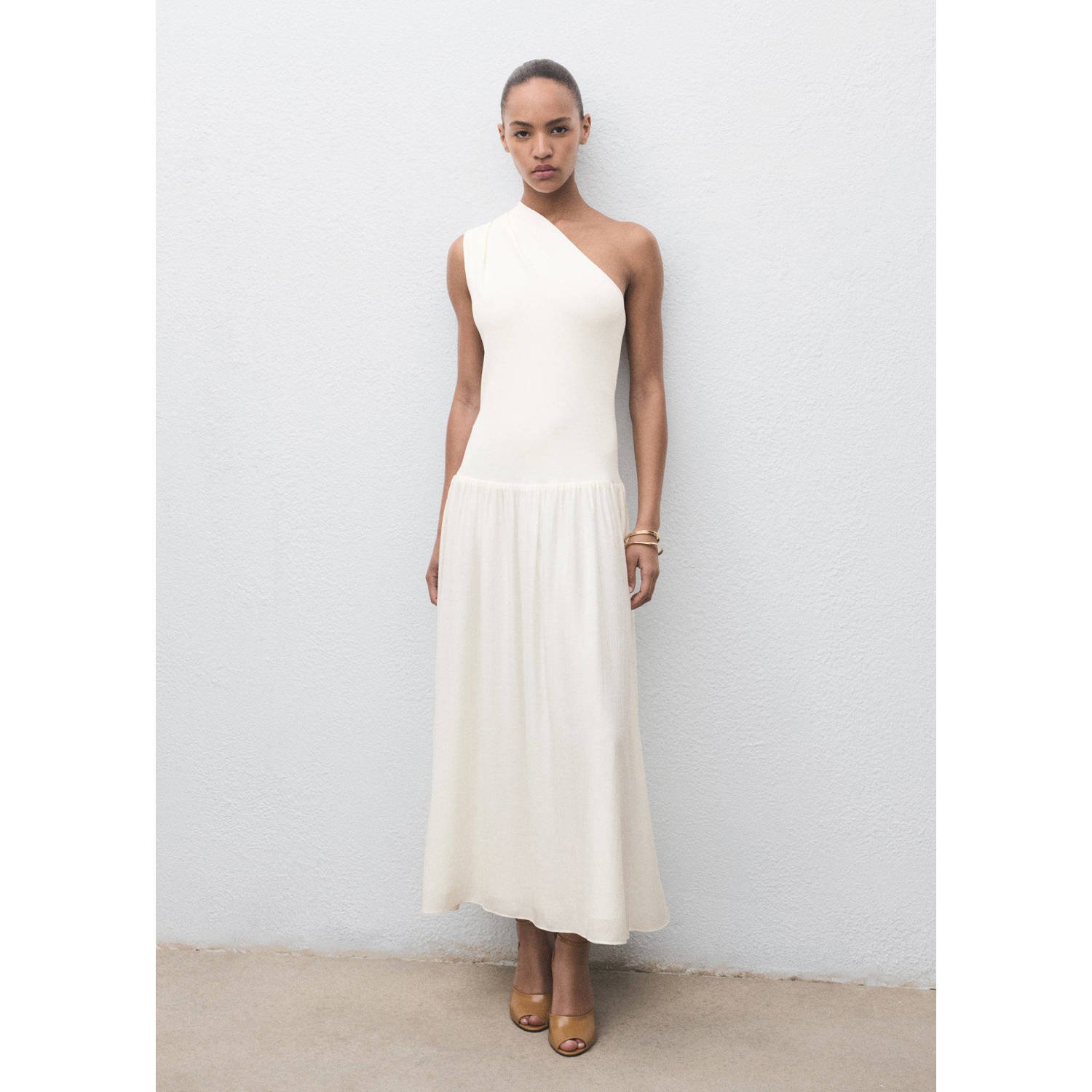 Mango maxi jurk ecru