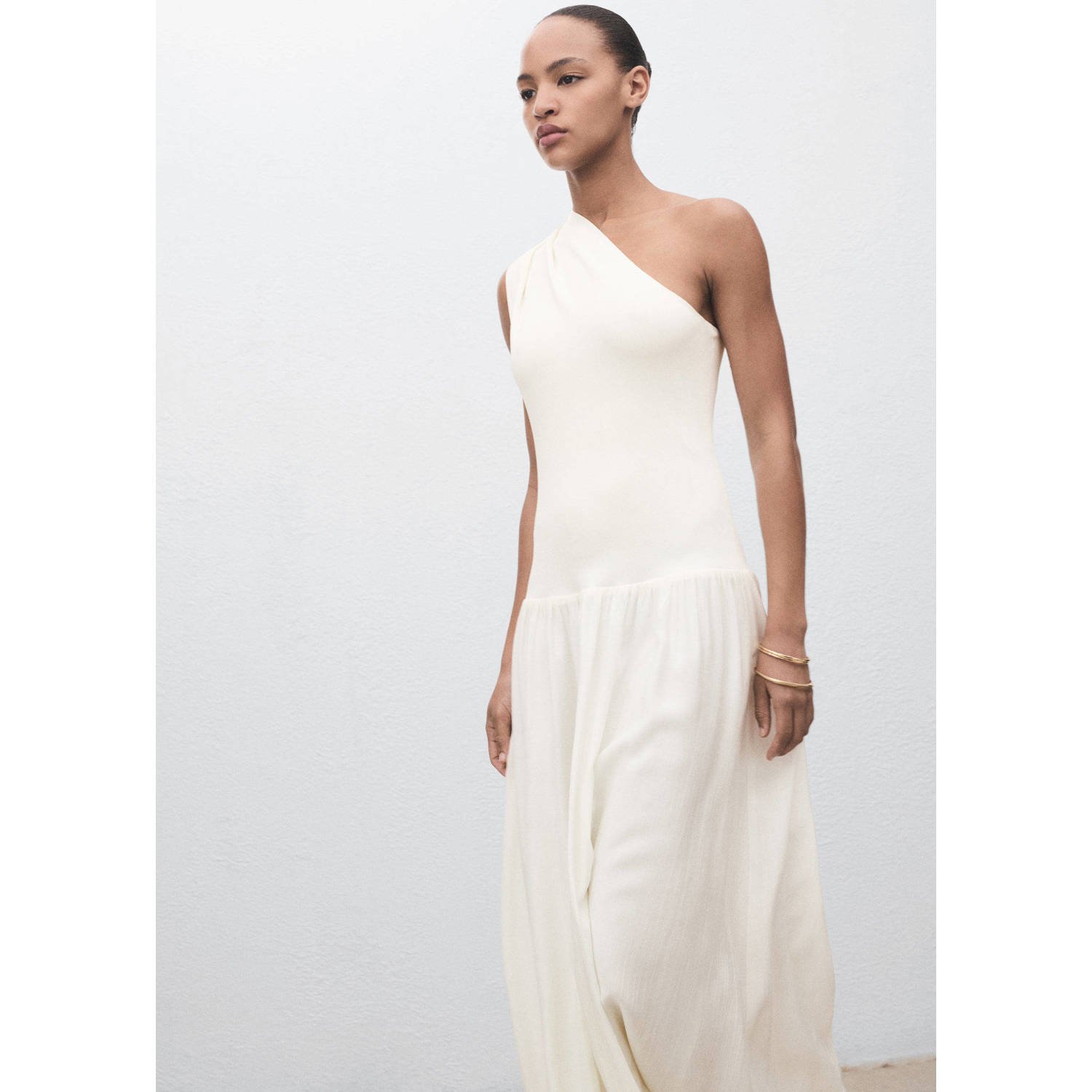 Mango maxi jurk ecru