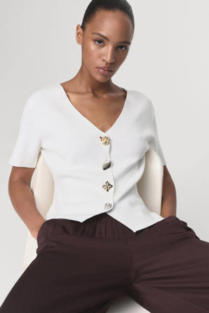 gebreid vest wit
