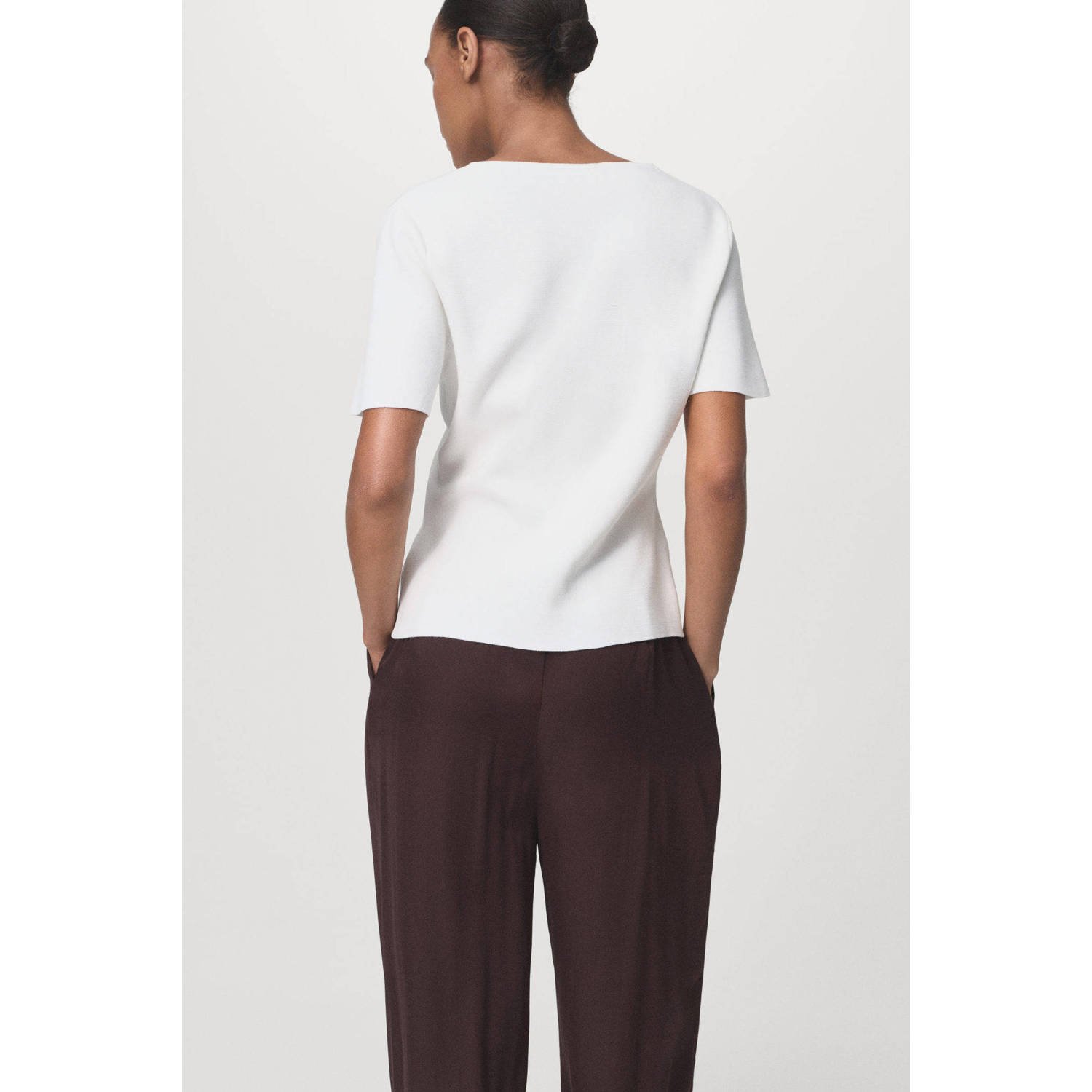 Mango gebreid vest wit