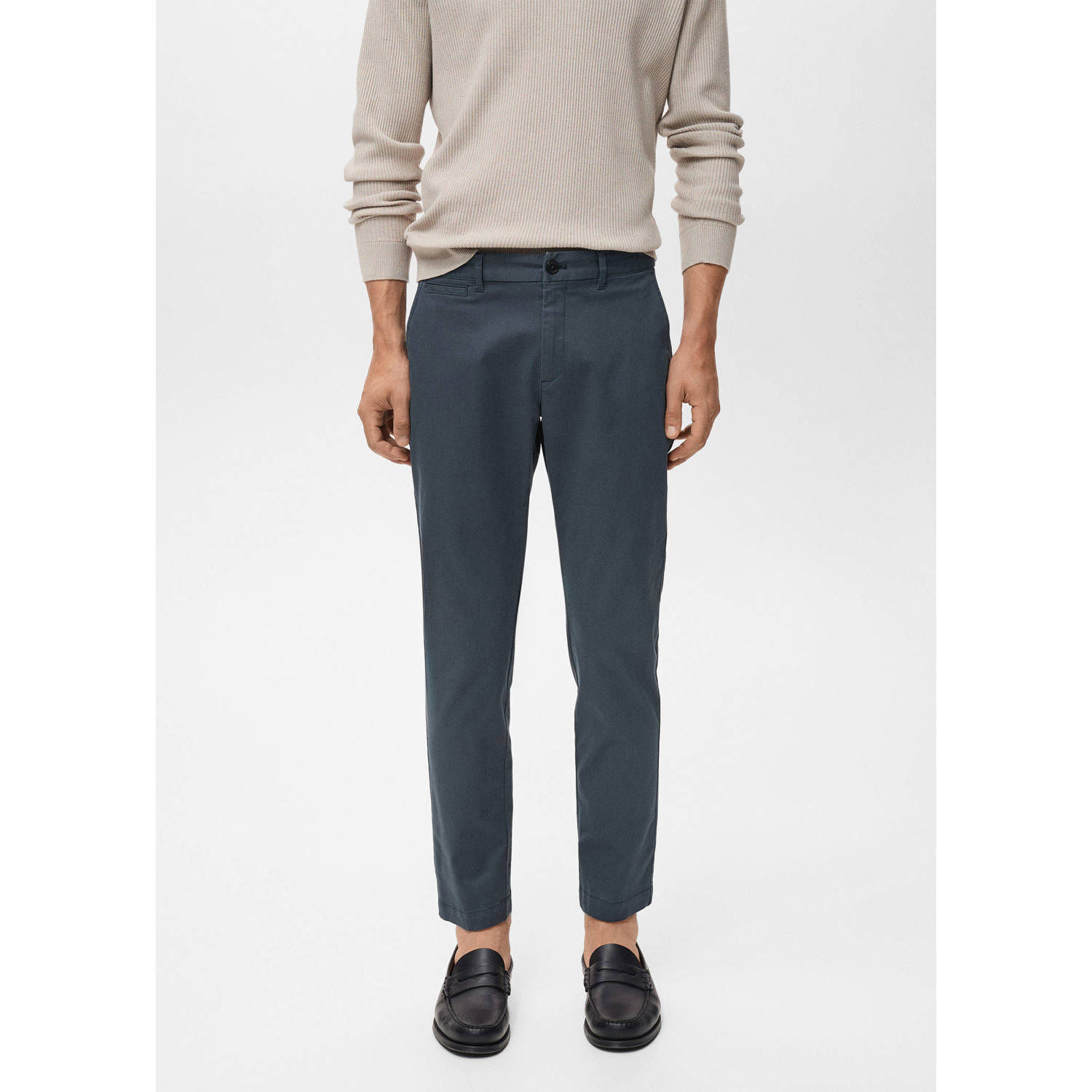 Mango Man tapered chino donkerblauw