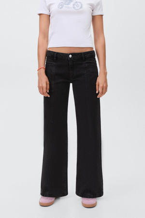 low waist straight leg jeans grey denim