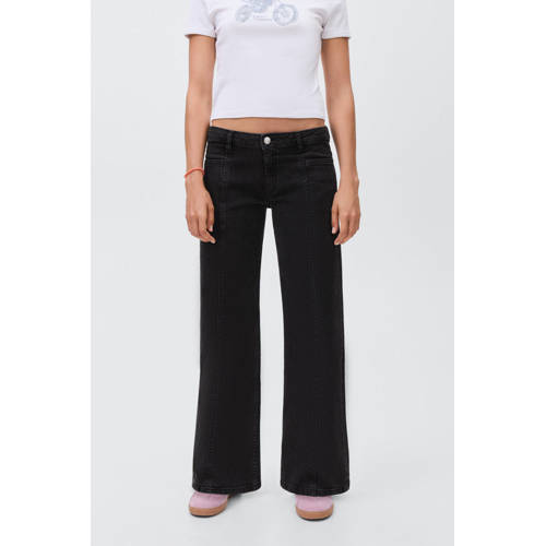 MANGO TEEN low waist straight leg jeans grey denim afbeelding