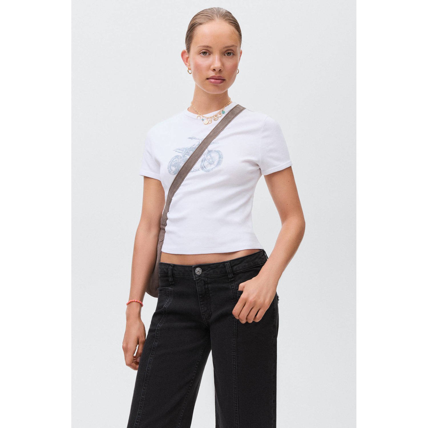MANGO TEEN low waist straight leg jeans grey denim
