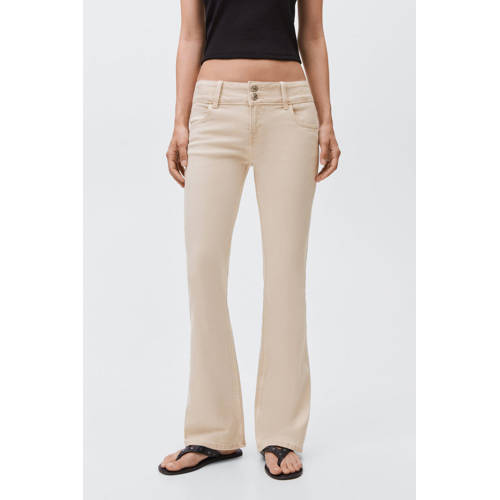 MANGO TEEN low waist flared jeans beige afbeelding