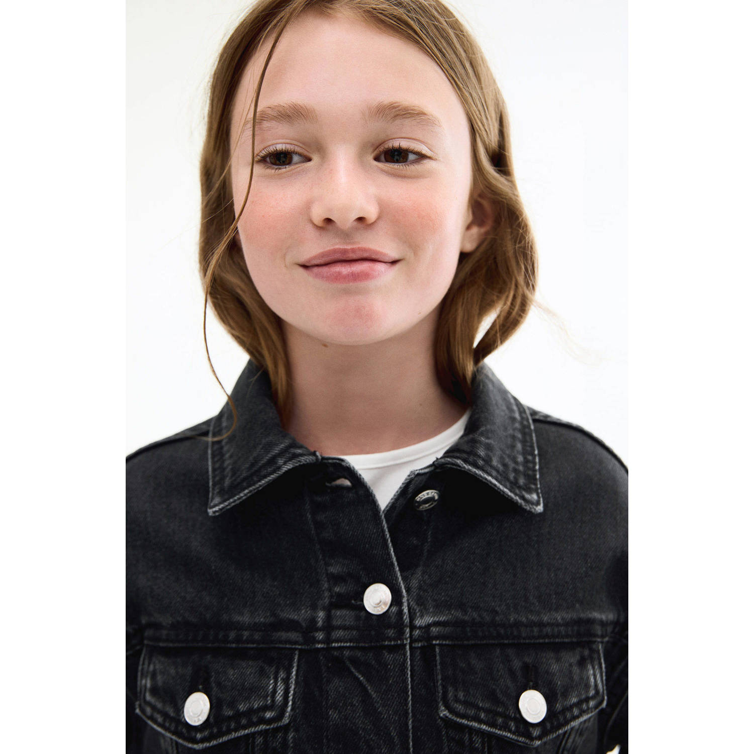 Mango Kids denim spijkerjas grijs