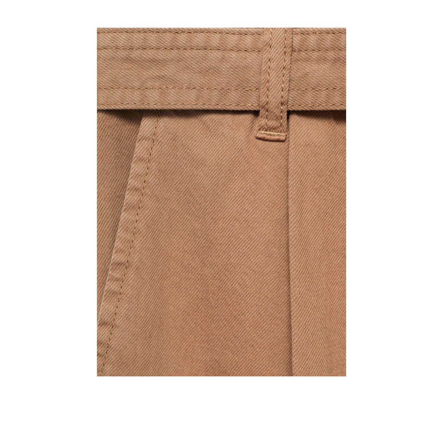 Mango wide leg high waist jort bruin