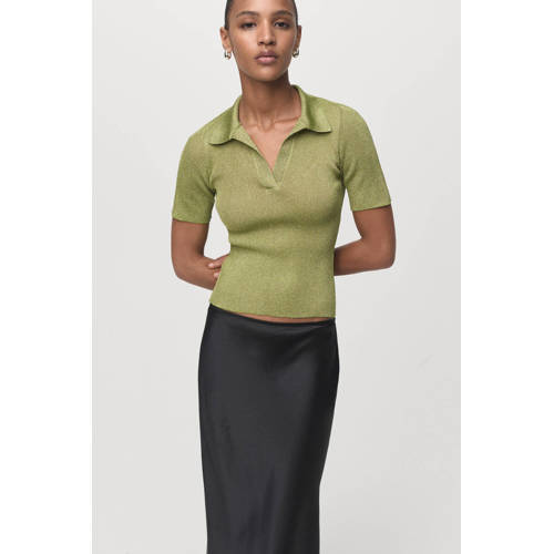 Mango top groen met lurex afbeelding
