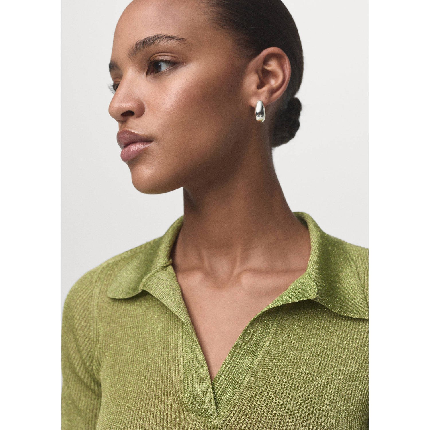 Mango top groen met lurex