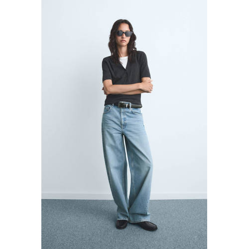 Mango barrel jeans light blue denim afbeelding
