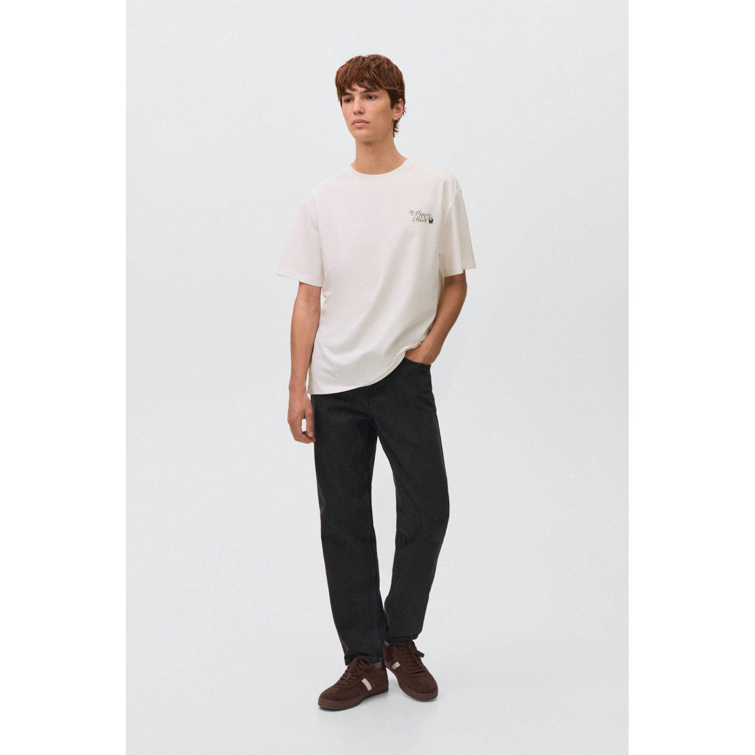 MANGO TEEN waist regular fit jeans grijs
