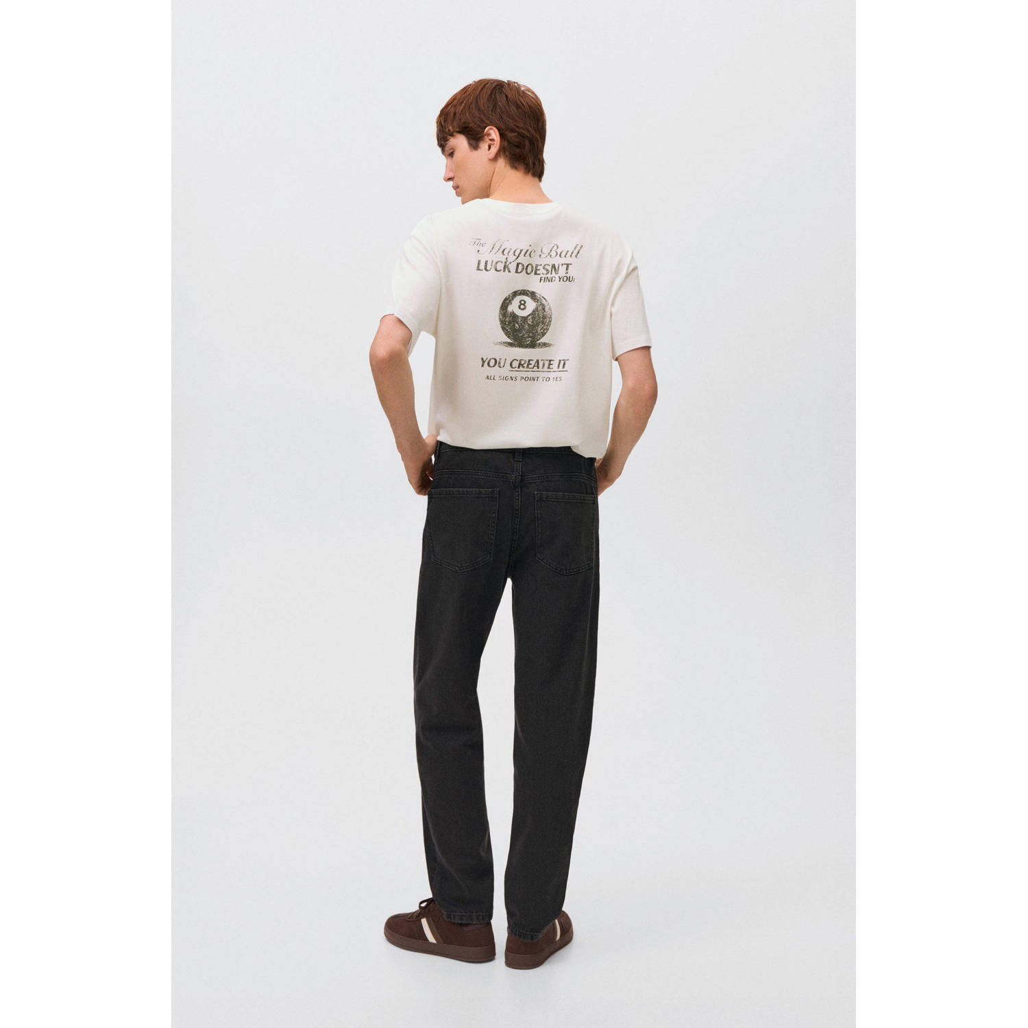 MANGO TEEN waist regular fit jeans grijs