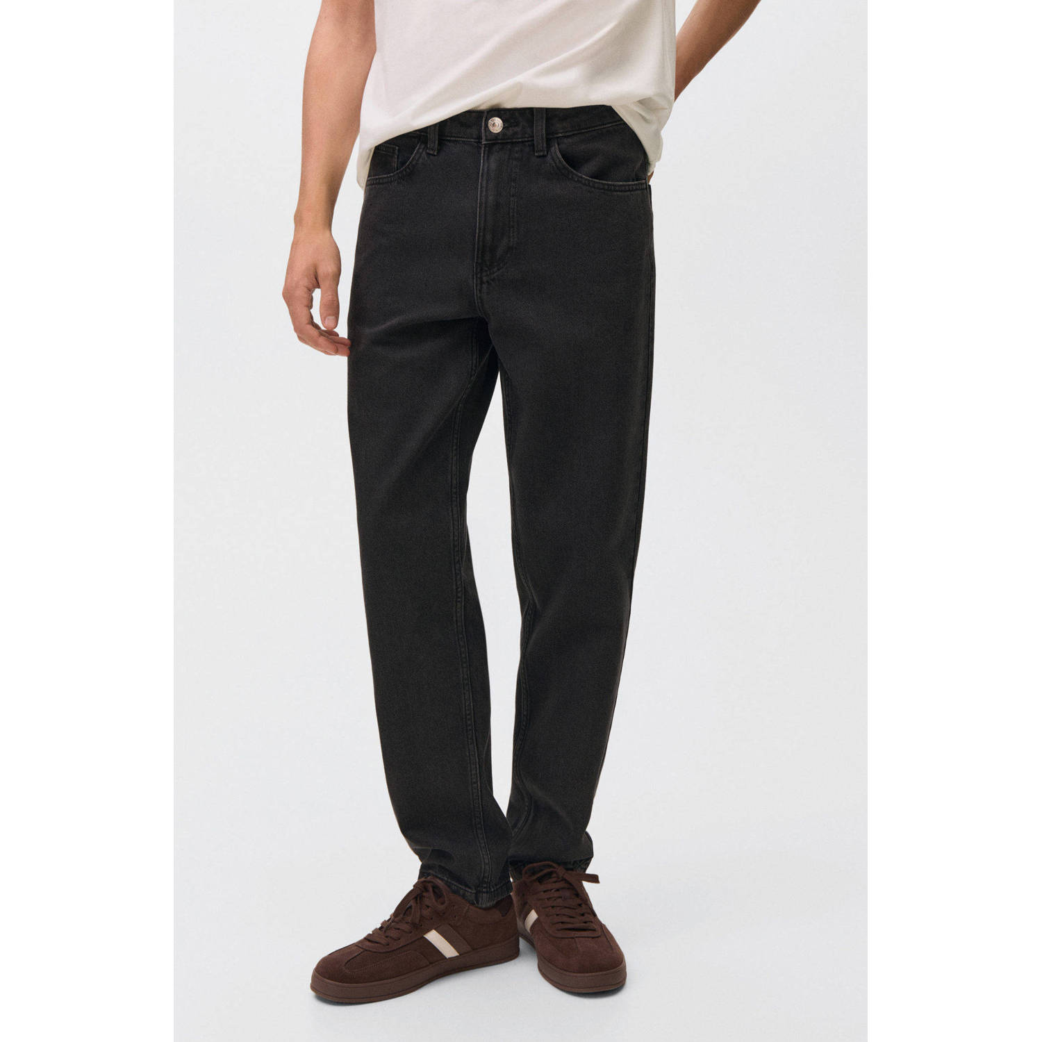 MANGO TEEN waist regular fit jeans grijs
