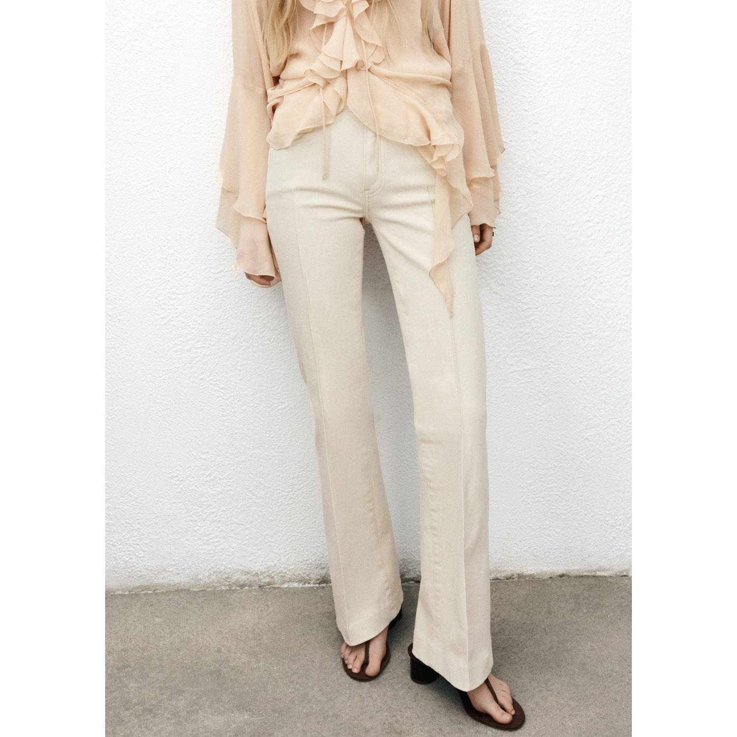 Mango flared jeans beige