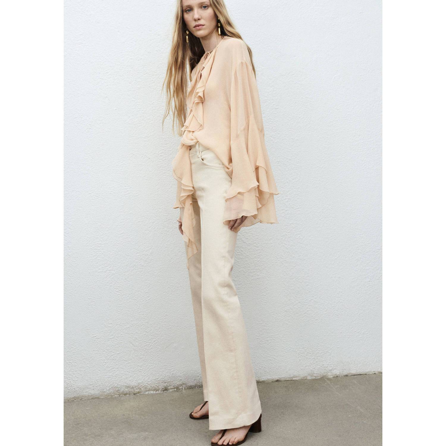 Mango flared jeans beige