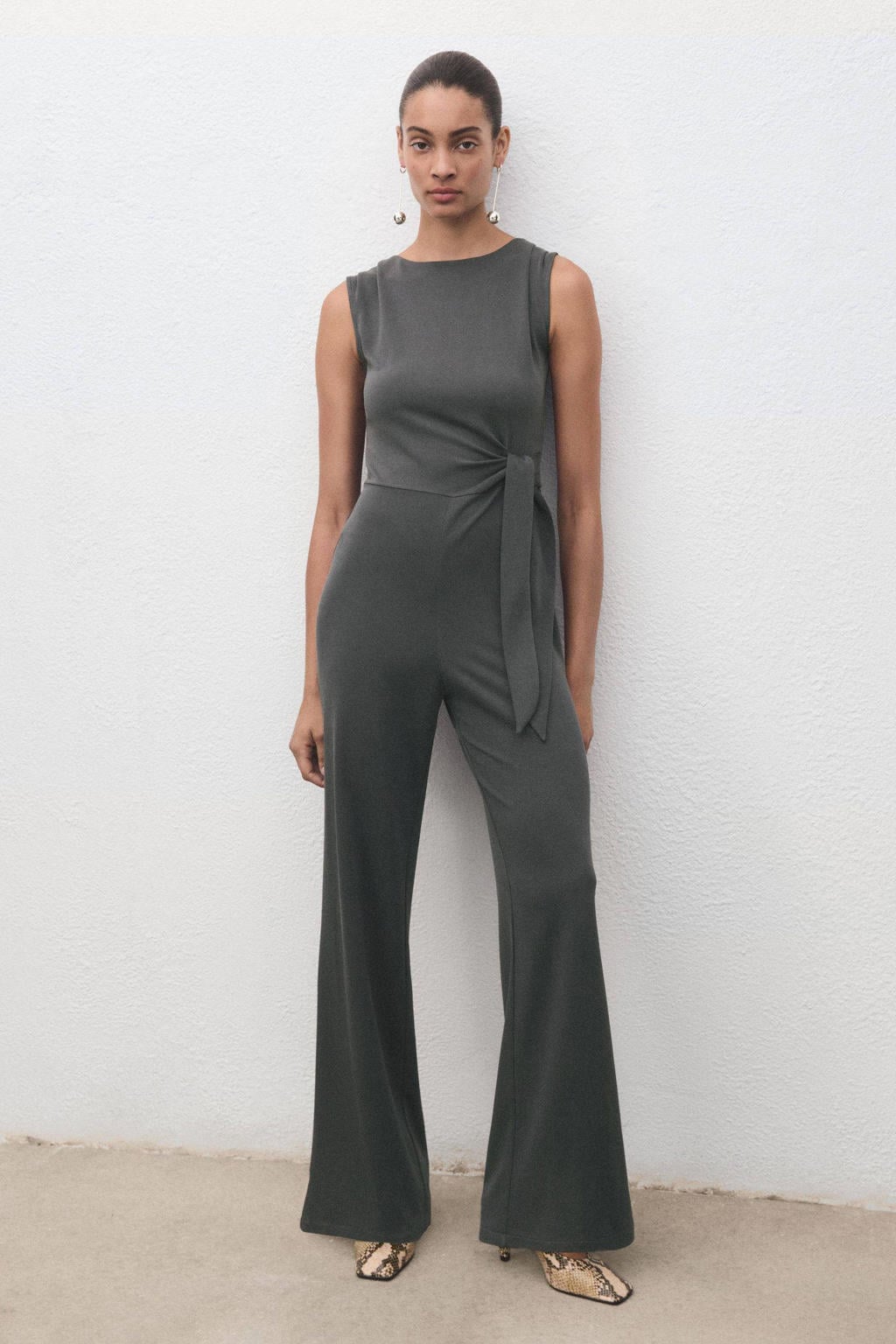 Mango jumpsuit grijs regular