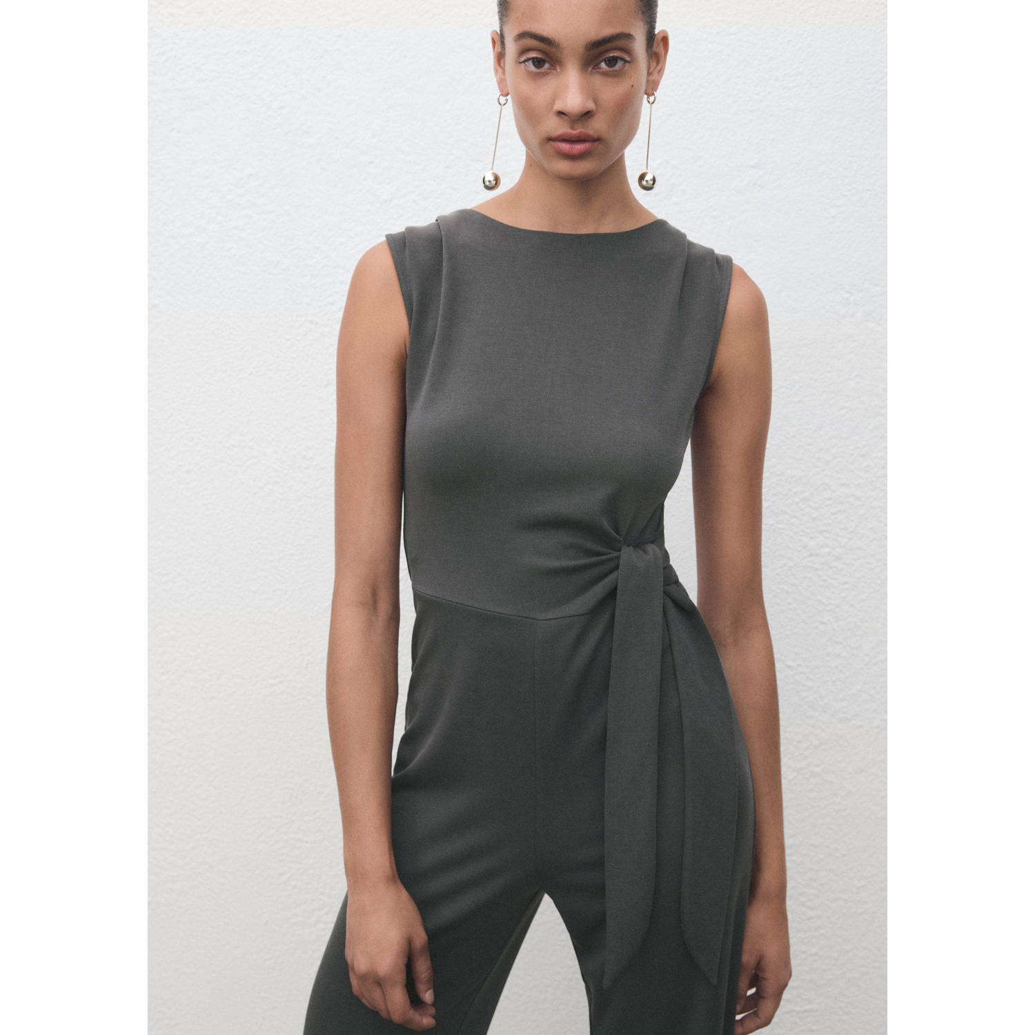 Mango jumpsuit grijs regular