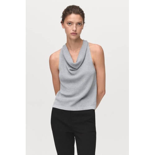 Mango top zilver fijn gebreid afbeelding