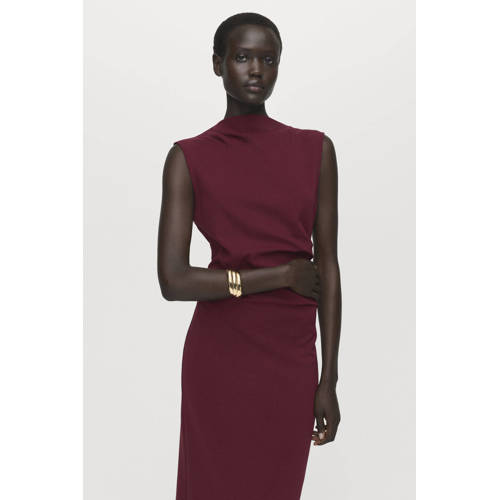 Mango midi jurk donkerrood afbeelding
