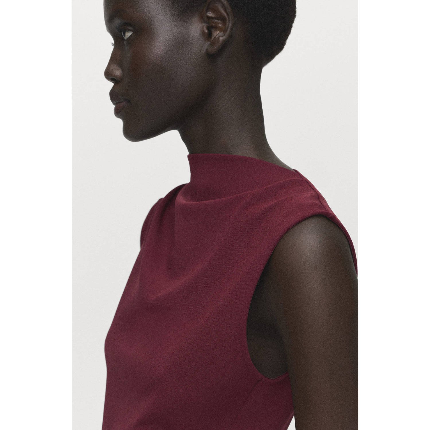 Mango midi jurk donkerrood