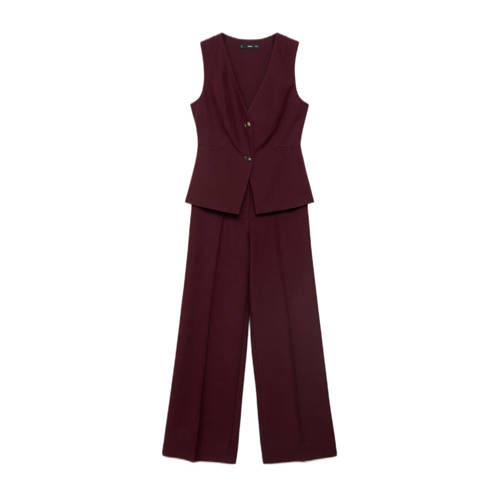 Mango donkerrood jumpsuit afbeelding