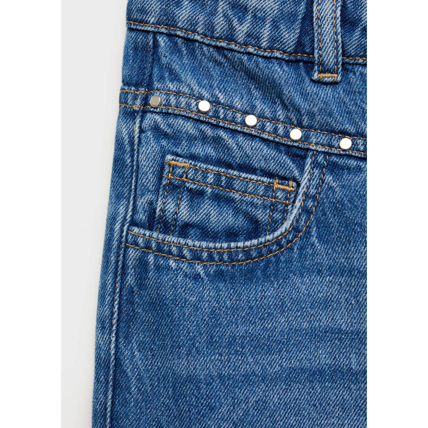 Mango Kids wide leg jeans dark blue denim
