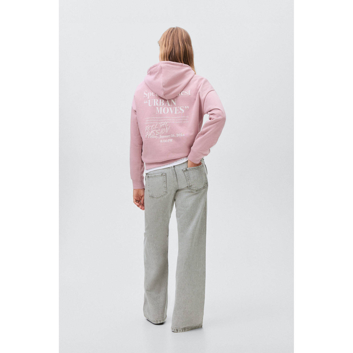 MANGO TEEN wide leg jeans grey denim
