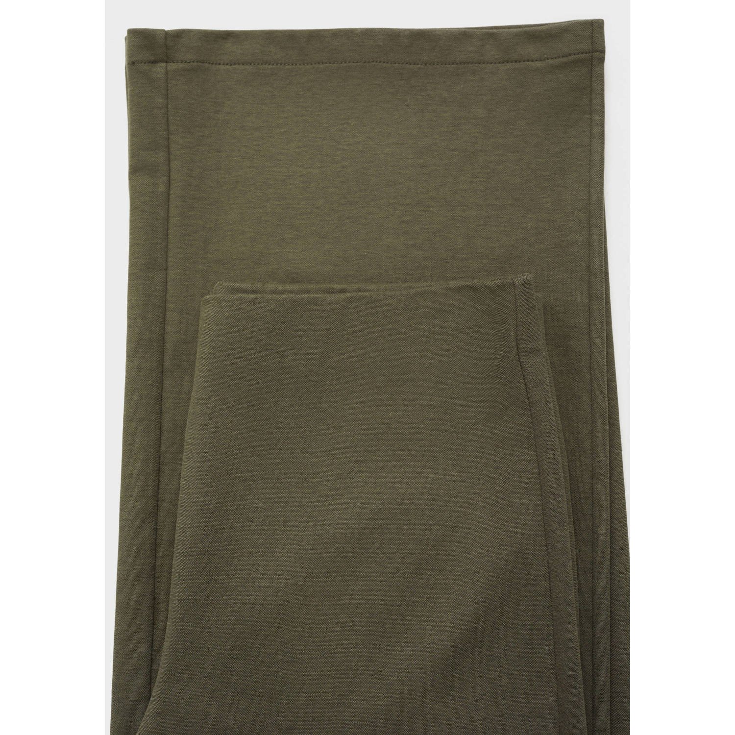 Mango straight high waist broek kaki