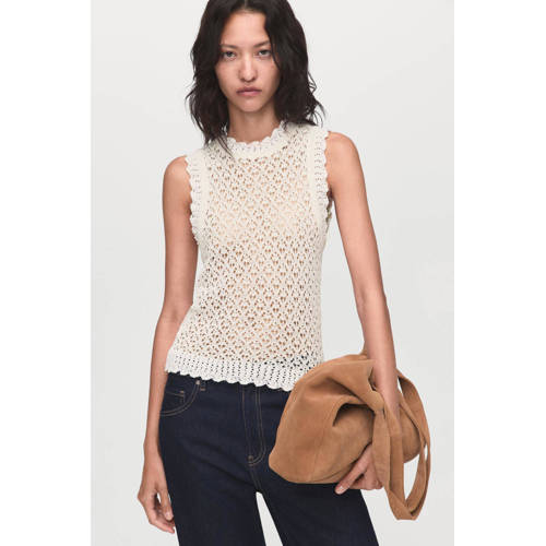 Mango top ecru grof gebreid afbeelding