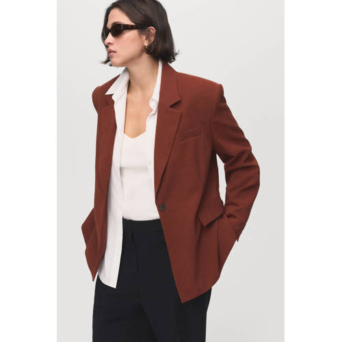 Mango regular blazer cognac afbeelding