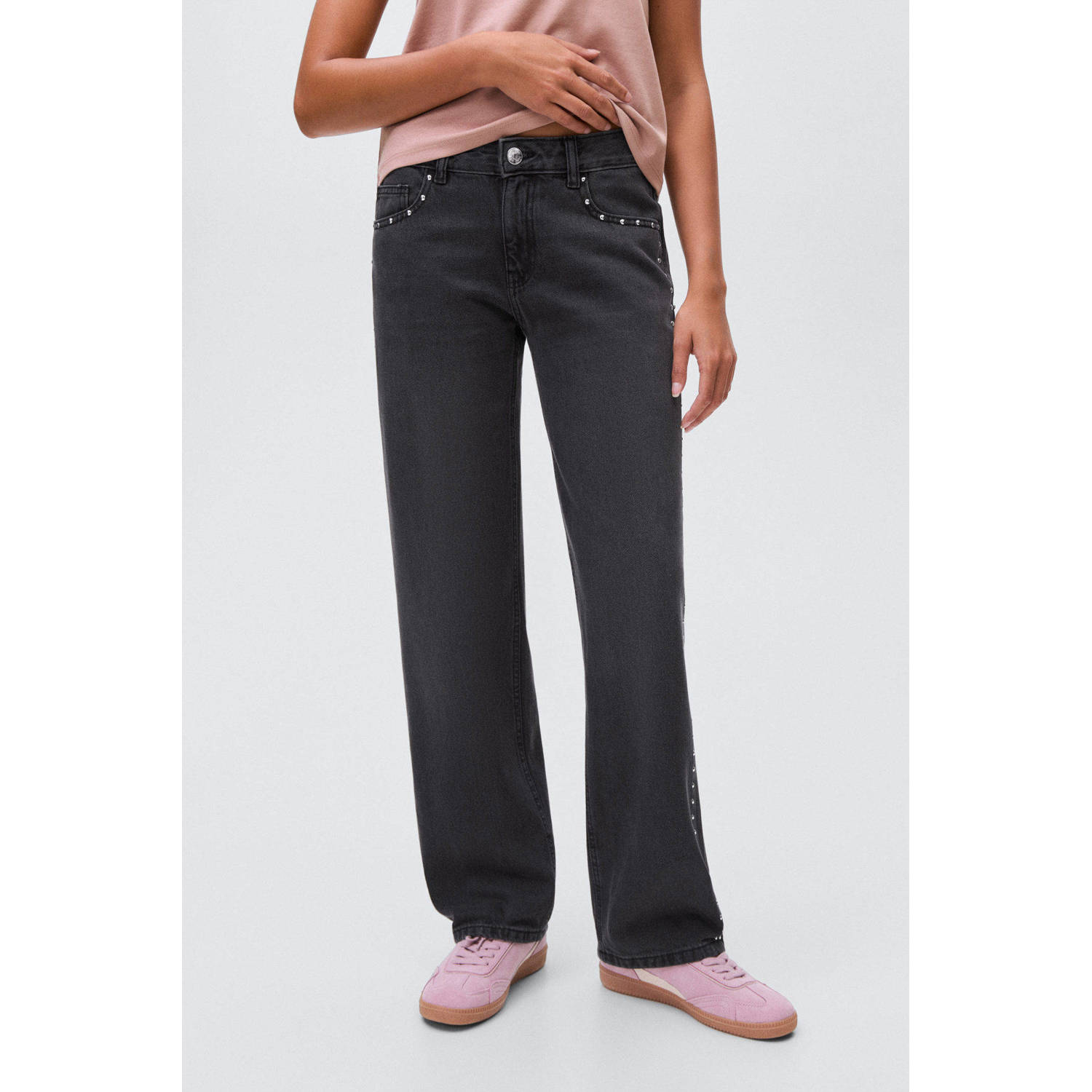 MANGO TEEN straight leg jeans grey denim