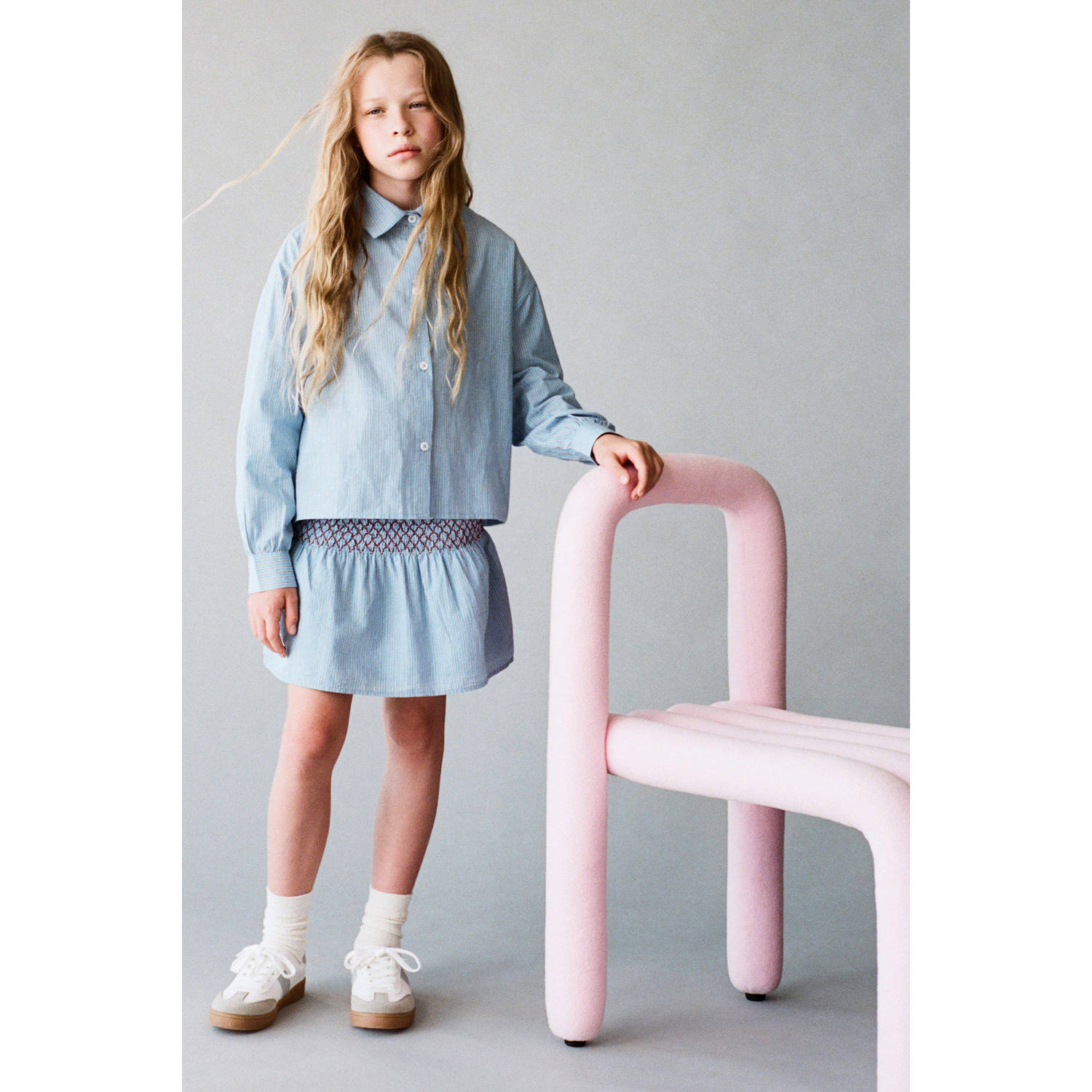 Mango Kids A-lijn rok blauw