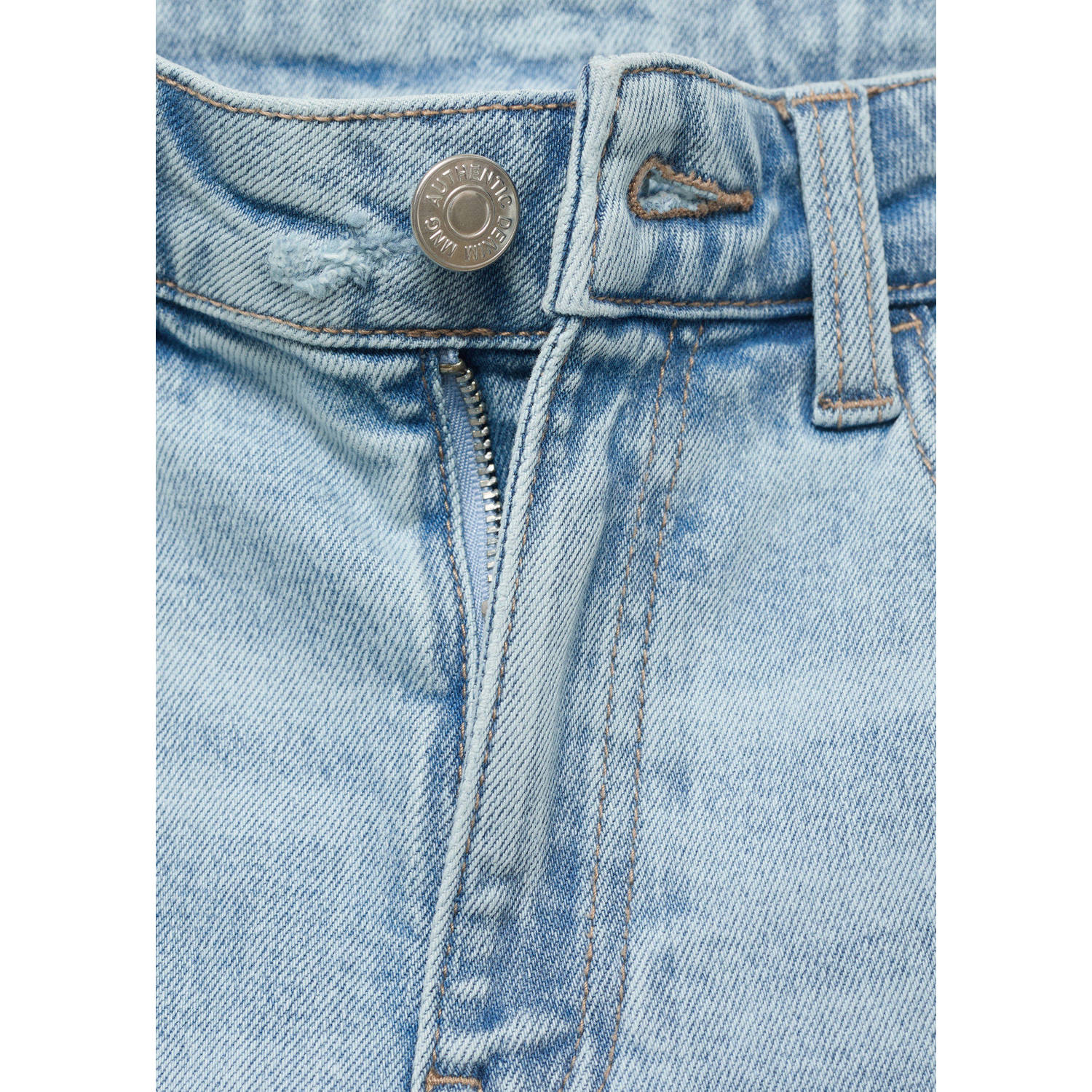 MANGO TEEN waist slim fit jeans light blue denim