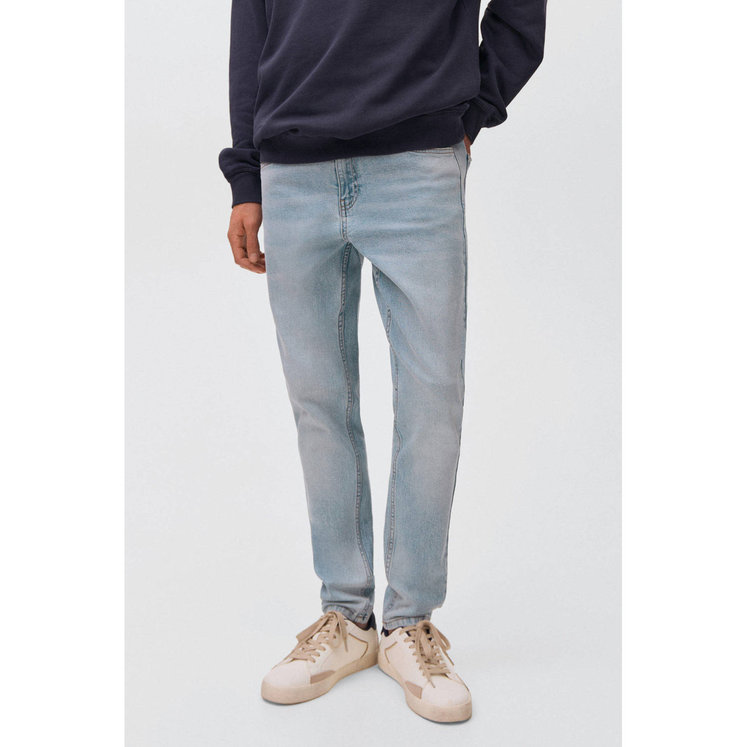 MANGO TEEN waist slim fit jeans light blue denim