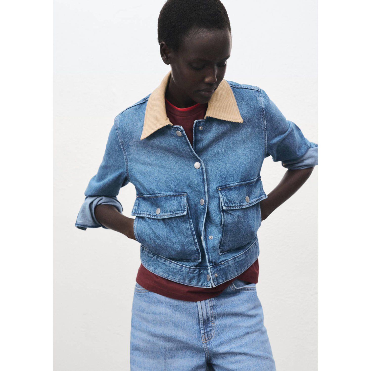 Mango spijkerjas medium blue denim