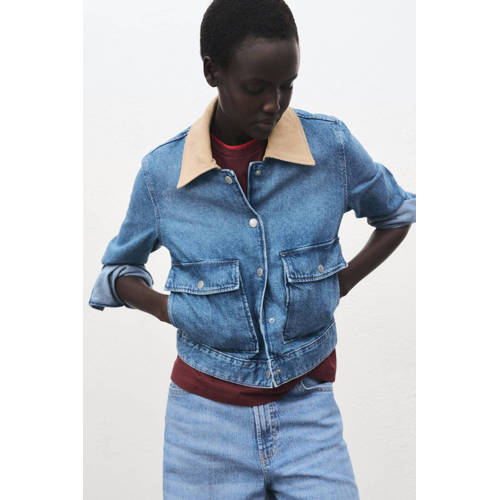 Mango spijkerjas medium blue denim afbeelding