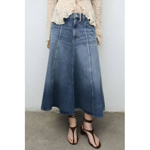 Mango denim spijkerrok medium blue denim afbeelding