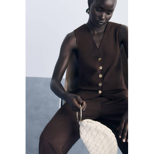 Mango gilet donkerbruin afbeelding