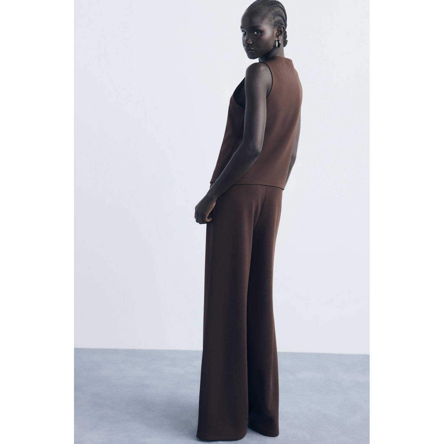 Mango gilet donkerbruin