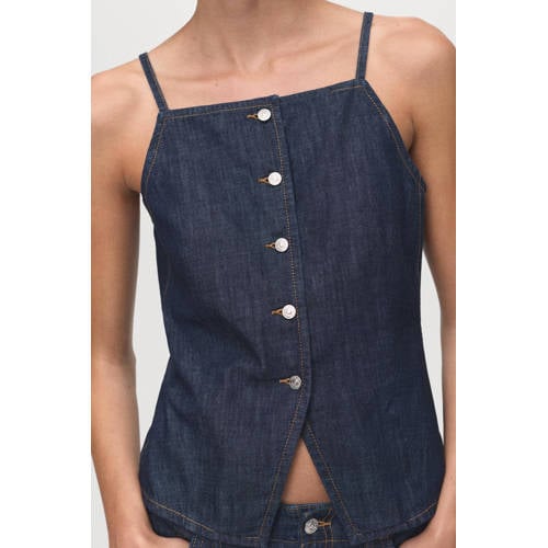 Mango denim mouwloze top dark blue denim afbeelding