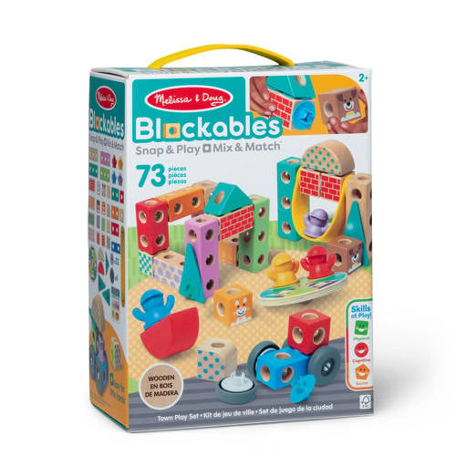Melissa & Doug Blockables Town Play Set (73pc) afbeelding
