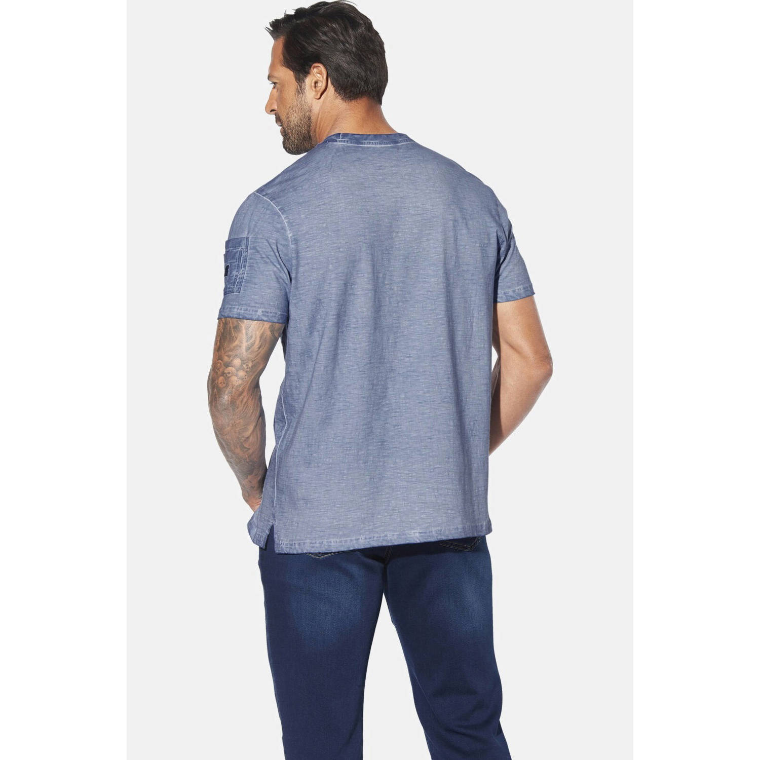 Jan Vanderstorm loose T-shirt HELGO Plus Size blauw
