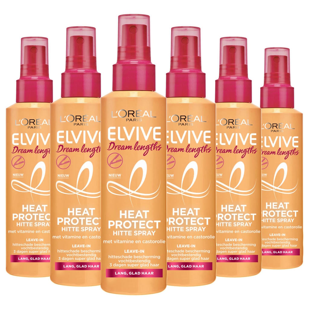 L'Oréal Paris Elvive Dream Lengths Heat Protect Hittespray heatprotection - 6 x 150ml