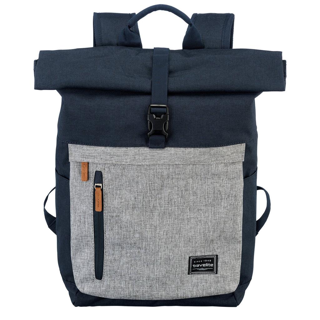 Travelite rugzak Basics Rollup donkerblauw/grijs