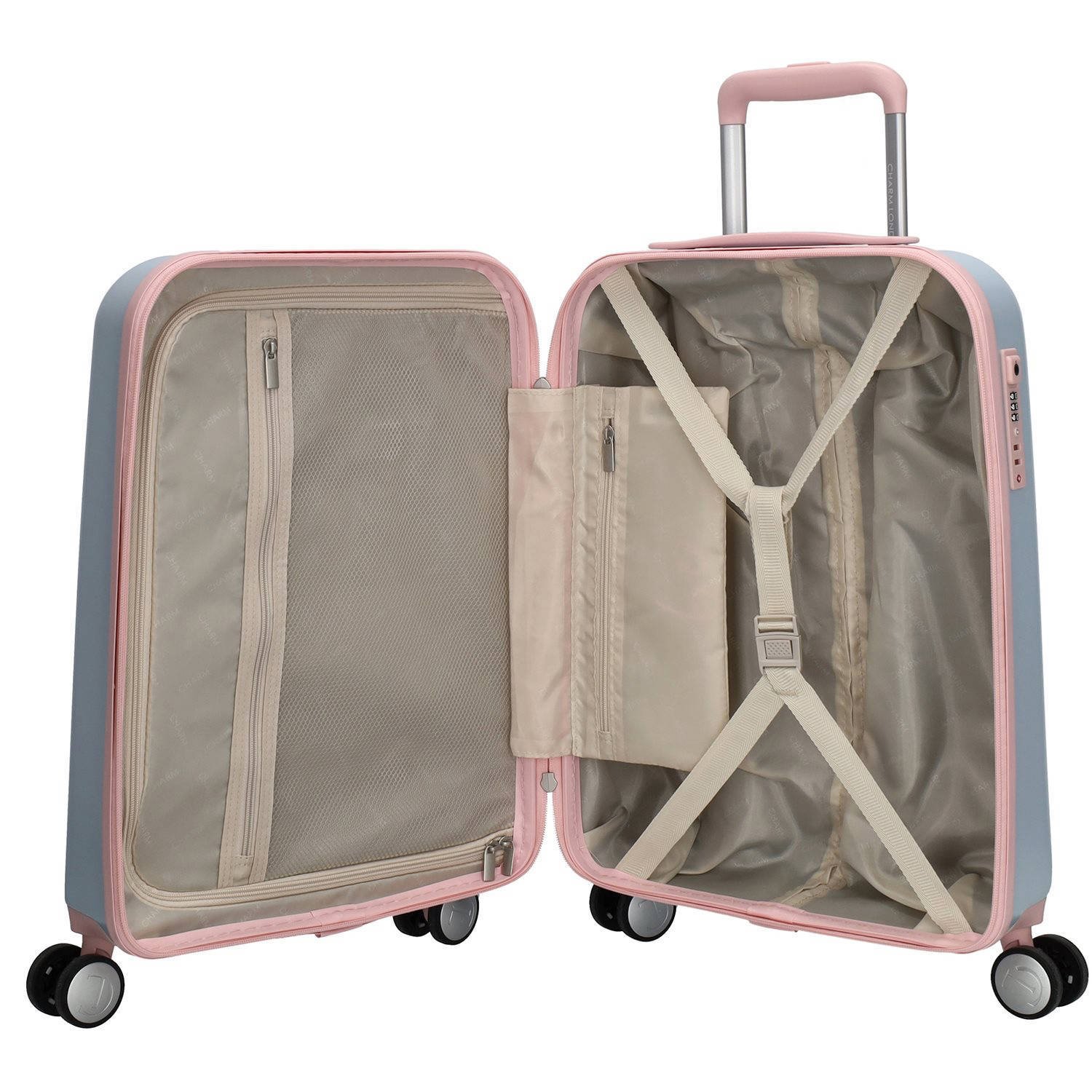 Charm trolley Capetown 55 cm. lichtblauw