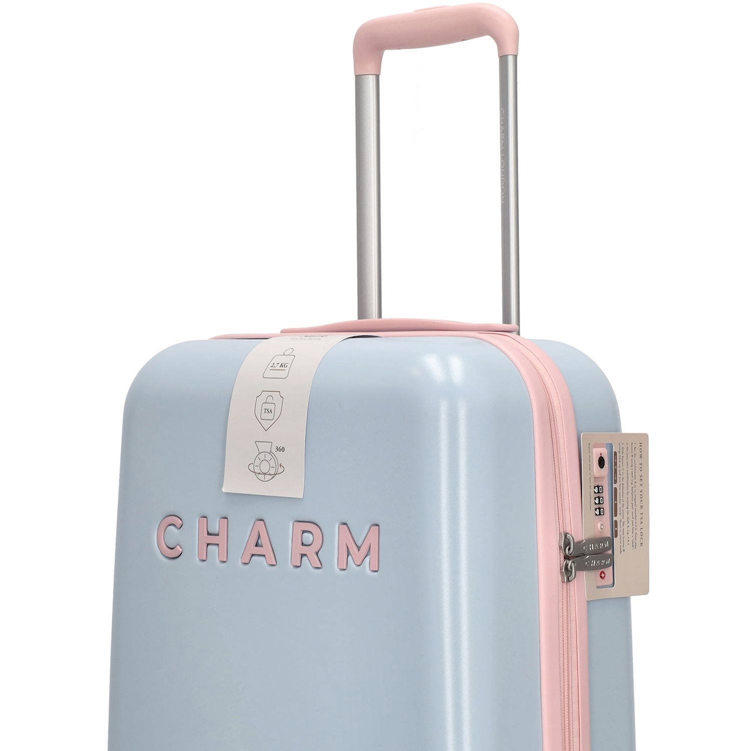 Charm trolley Capetown 55 cm. lichtblauw